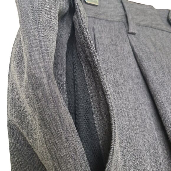 PERRY ELLIS PORTFOLIO Mens Charcoal Gray POLY Pleat Dress Slacks Pants sz 40 32 - Picture 10 of 12